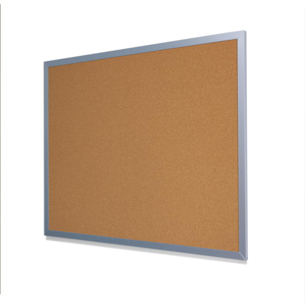 Natural Tan Cork Board with Light Aluminum Frame